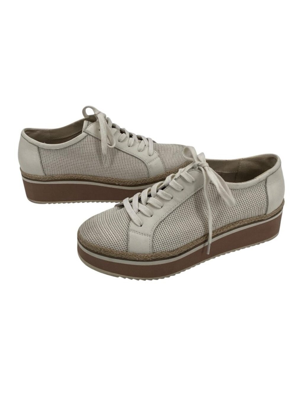 Dolce Vita Shoes Womens Size 10 White Platform Espadrille Lace Up Sneakers